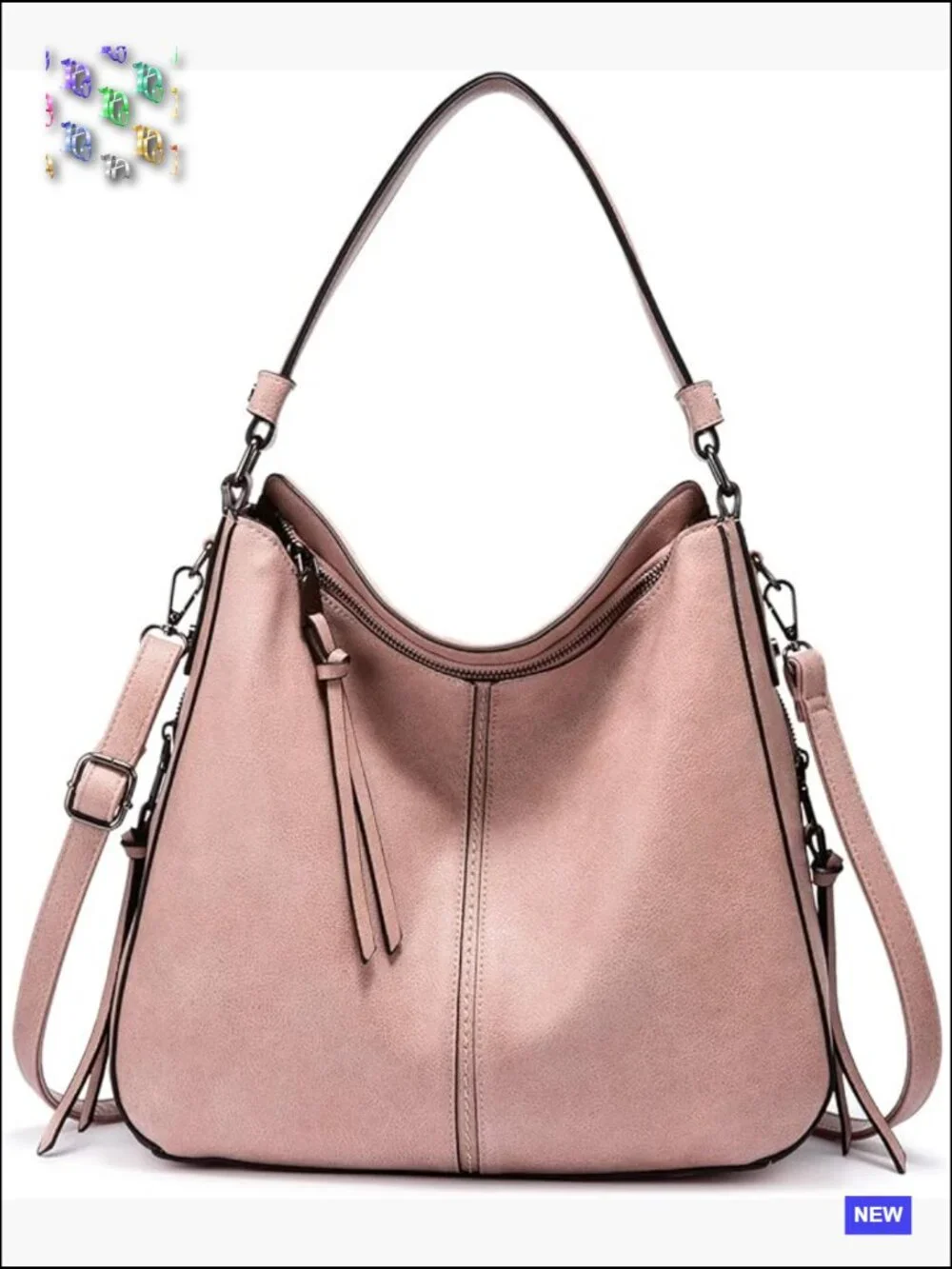 Faux Leather Hobo Crossbody Bag Retro Large Capacity Shoulder Purse Tote with